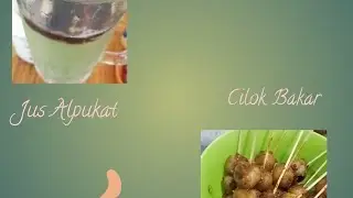 Konten hari ini buat cilok bakar bumbu kacang dan es jus buah 🥑🥤🤤🔥