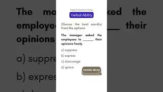 Select the most suitable word - 3 | Verbal Ability #verbalability #reasoning #verbalreasoning
