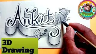 Ankit 3d Name Art Drawing| 3d Drawing |how to draw a name 3d|