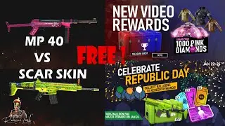 Free permanent gun skin for all free fire ! Republic day event and free 1000 pink diamond for all !