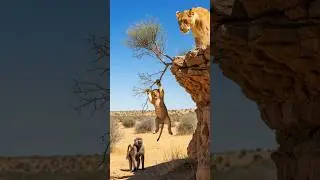 A Monkey Helps a Lion Cub #Monkey #Lion #LionCub #LionCubsaves #animals #wildlife #shortvideo