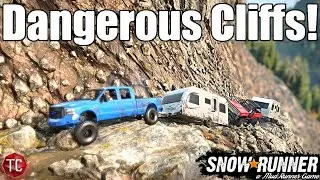 SnowRunner: Campers vs CLIFFS!! EXTREME Camping Adventure! TC & Camodo