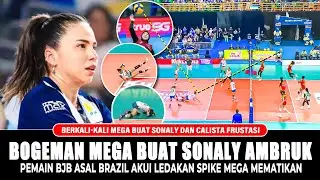 Tak Kuat Hentikan Bola Mega !! Sonaly Malah Jatuh Bangun Sampe Kena BODYSHOT Keras Salas JPE Proliga