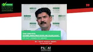 Testimonial of Mr. Ashir Azeem Masih, Former Member of Youth Parliament Pakistan