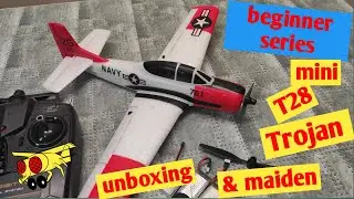 Beginner RTF mini T-28 Trojan unboxing and Maiden flight Eachine RC plane Volantex 761-9 RTF EPP 4CH
