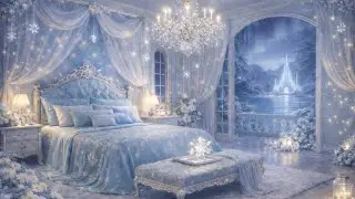 Frozen Inspired Princess Bedroom Ambience ❄️ Gentle Snowfall (4 Hours)