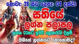 November 28 to December 04,2025 |  Sathiye Lagna Palapala | Weekly Horoscope | Horoscope Lanka