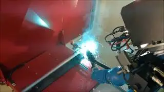 Alu MIG welding robot - about 7 seconds a weld - welding cell with welding robot