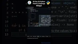 Day 2:  Easy Hollow Square Pattern in Python | 30 Days of Code