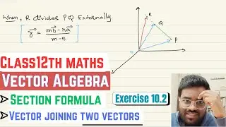 Vector algebra Class12 NCERT | vector joining two vector,section formula | Class12 maths ch10 ex10.2