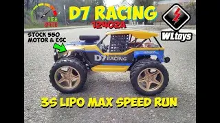 WLTOYS 12402 D7 RACING TRUCK 3S LIPO SPEED RUN - Stock 550 Motor & ESC