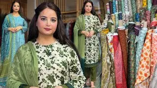 Summer Printed Dress Designing Ideas - Paper Silk Chikan Kari Lawn With printed Silk Dupatta