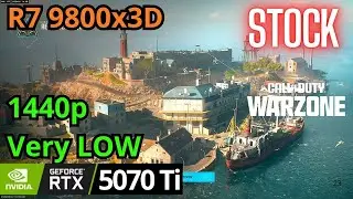 Warzone RTX 5070 Ti, Ryzen 7 9800x3D, 1440p Very LOW,  rebirth island
