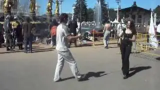 Girl vs. Boy Fencing. Moscow. VDNH