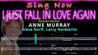 I JUST FALL IN LOVE AGAIN by ANNE MURRAY - No Vocals + Synced Lyrics, Music Visualizer & Lead Sheet
