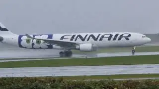 Emirates And Finnar Special Livery Taking Off In Stormy Weather