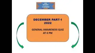 General Awareness Quiz | DECEMBER 2021 PART 1 | | QUIZ 2021 |