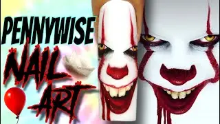 Pennywise🎈Урок по дизайну ногтей⚠️🤡Простой пошаговый дизайн ногтей с персонажами для начинающих💅🏼‼️