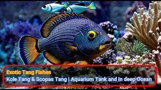 [4K] Exotic Kole Tang & Scopas Tang Fishes | Aquarium Tank and in deep Ocean