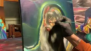 &ldquo;Enoch X-Rayed by Aliens&rdquo; Ancient Alien Theory Speed oil painting #aliens #painting #bible