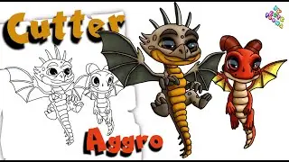 Dragon Rescue Riders: How to Draw Cutter and Aggro | Easy