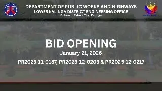 Procurement Livestream of DPWH Lower Kalinga District Engineering Office on January 21, 2026