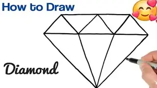 How to draw a Diamond Easy step by step #drawingtutorial 