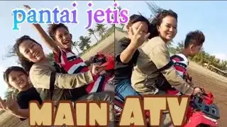 Bermain di pantai Jetis || seru nya main ATV || ATV pantai Jetis