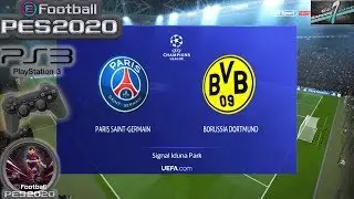 PSG Vs Borussia Dortmund UCL Round of 16 eFootball PES 2020 || PS3 Gameplay Full HD 60 FPS