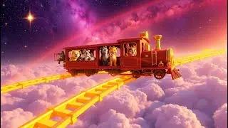Animal Train Travels on the Sky Tracks Nursery Rhyme | Magical Animal Train Rhyme  |Educational Song