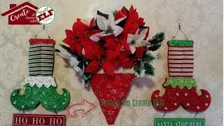 Poundstore UK's Dollartree Craft  Santa Hat Poinsettia Door Hanger DIY