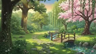 Feel a Peaceful Moment in a Ghibli World | Garden Silence & Nature Sounds