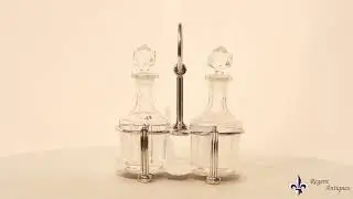 Antique Victorian Silver Plated 2 Bottle Cruet Set