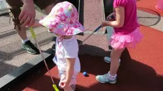 Playing mini golf on the Norwegian Escape