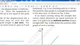 uniform and non uniform motion position time graph motion in straight line PHYSICStation.com
