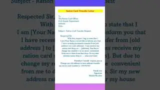Ration card transfer letter #trend #trending #shorts #viral