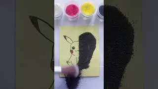 Sand Painting Pikachu #shorts  #pikachu #coloringwithsand #pokemon