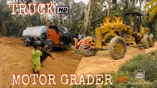 KERJA MALAM MOTOR GRADER | MOTOR GRADER IN ACTION