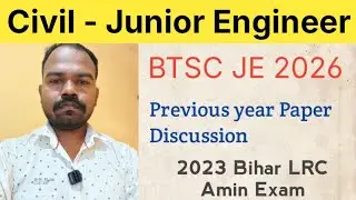 BTSC JE Online Class 2026 | BTSC JE Previous Year Paper/Civil Engineering | PYQ By Amresh sir