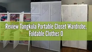 Review Tangkula Portable Closet Wardrobe, Foldable Clothes Organizer with Cubby Storage, Hanging Rod
