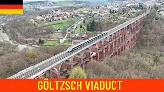 Göltzsch Viaduct – Netzschkau, Germany - Trainspotting and aerial view