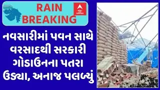 Navsari Rain | નવસારીમાં પવન સાથે વરસાદ પડતાં સરકારી ગોડાઉનના પતરા ઉડ્યા, અનાજ પલળી ગયું