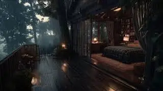 Soft Jazz & Forest Rain Sounds for Insomnia, Anxiety Relief & Peaceful Deep Sleep