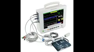 ECG Patient Monitor Machine and Cable Plug Accessories Display Video
