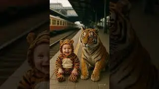 A Lion with Kid Having fun #besos #chatgpt #sora #aivideo