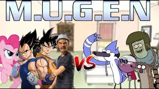 MUGEN Battle 309: Don Ramon, Goku, Vegeta, Pinkie Pie vs Mordecai, Rigby, Benson, Muscle Man