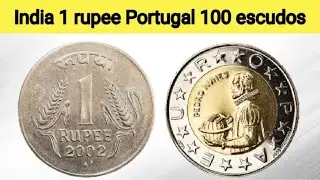 India 1 rupee 2002 coin value | Portugal 100 escudos 1990 coin value