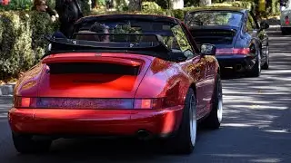 Classic Cars/Oldtimer arriving at Carmeet - Porsche 911, Aston Martin BD7, V12 Jaguar, Mustang