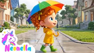Drip Drop Raindrops | Fun Weather Song for Kids  | @NeonellaKids Nursery Rhymes & Kids Song