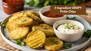 3-Ingredient CRISPY Pickle Chips | Easy Keto Snack!